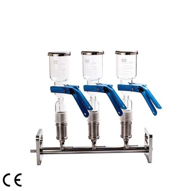 Infitek 3-Branch Glass Funnel Vacuum Filtration Manifold MFA-3G MFA-3PTFE